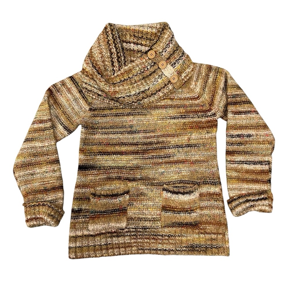 89th & Madison Earthy Tones Cowl Neck Sweater Size Small